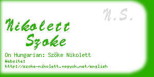nikolett szoke business card